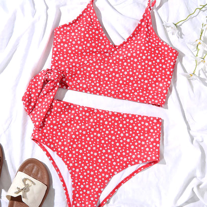 Sexy Green Dot Print Bikini 2021 Women Bathing Suit Bathers High Waist Swimsuit Brazilian Push up Lace up Bandage Swimwearr